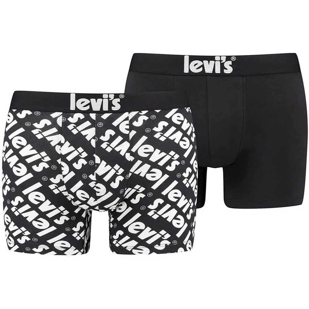 Súprava 2 kusov boxeriek Levi's® Poster Logo Aop Boxer Brief 2P čierne