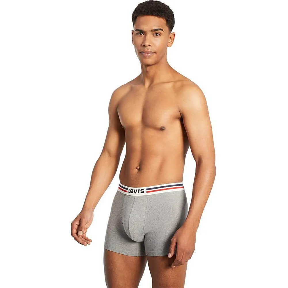 Súprava 3 kusov boxeriek Levi's® Giftbox Athleisure Elastic Boxer Brief bordová/šedá/tmavomodrá