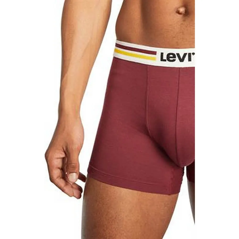 Súprava 3 kusov boxeriek Levi's® Giftbox Athleisure Elastic Boxer Brief bordová/šedá/tmavomodrá