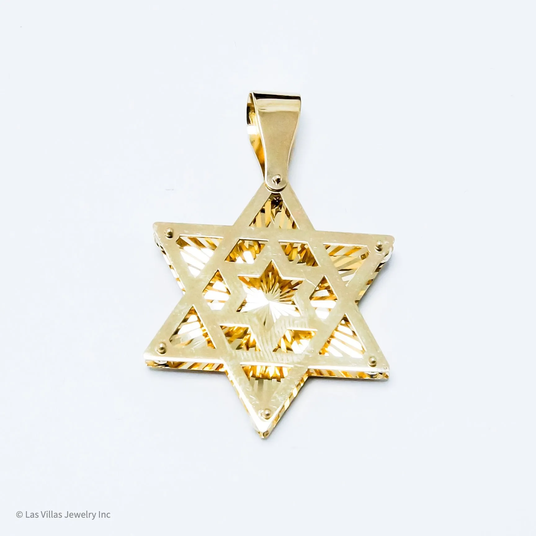 Star of David 3D Pendant 14K Gold