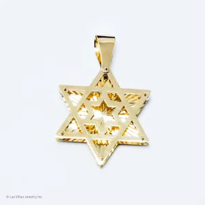 Star of David 3D Pendant 14K Gold