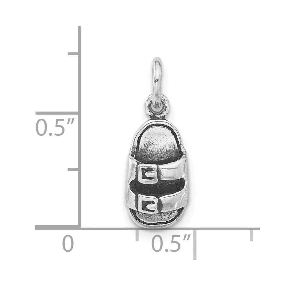 Sterling Silver Antiqued Sandal Charm