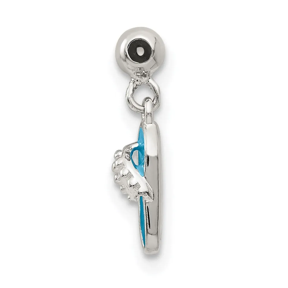 Sterling Silver Mio Memento Enamel Dangle Sandal Charm