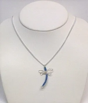 Sterling Silver Wire Dragonfly Necklace