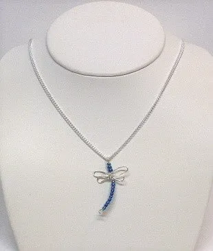 Sterling Silver Wire Dragonfly Necklace