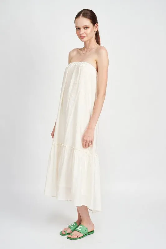 Strapless Tiered Maxi Dress
