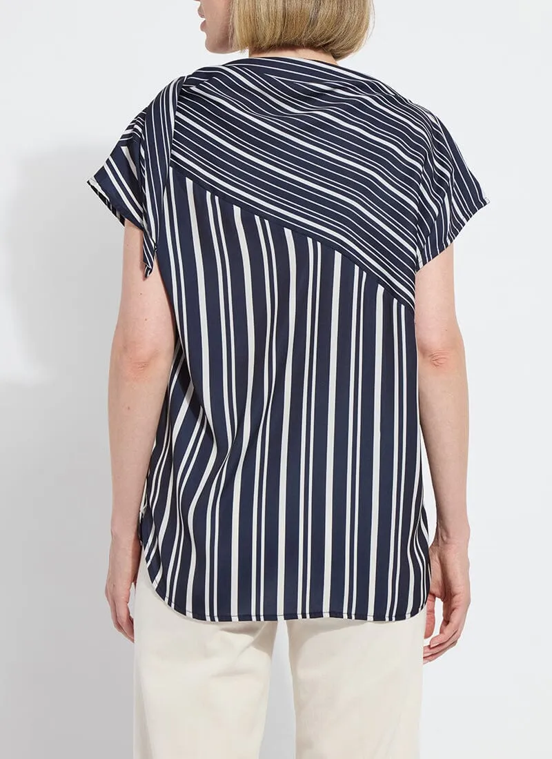 Tamar Stripe Bow-Tie Neck Top