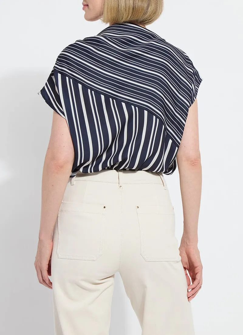 Tamar Stripe Bow-Tie Neck Top