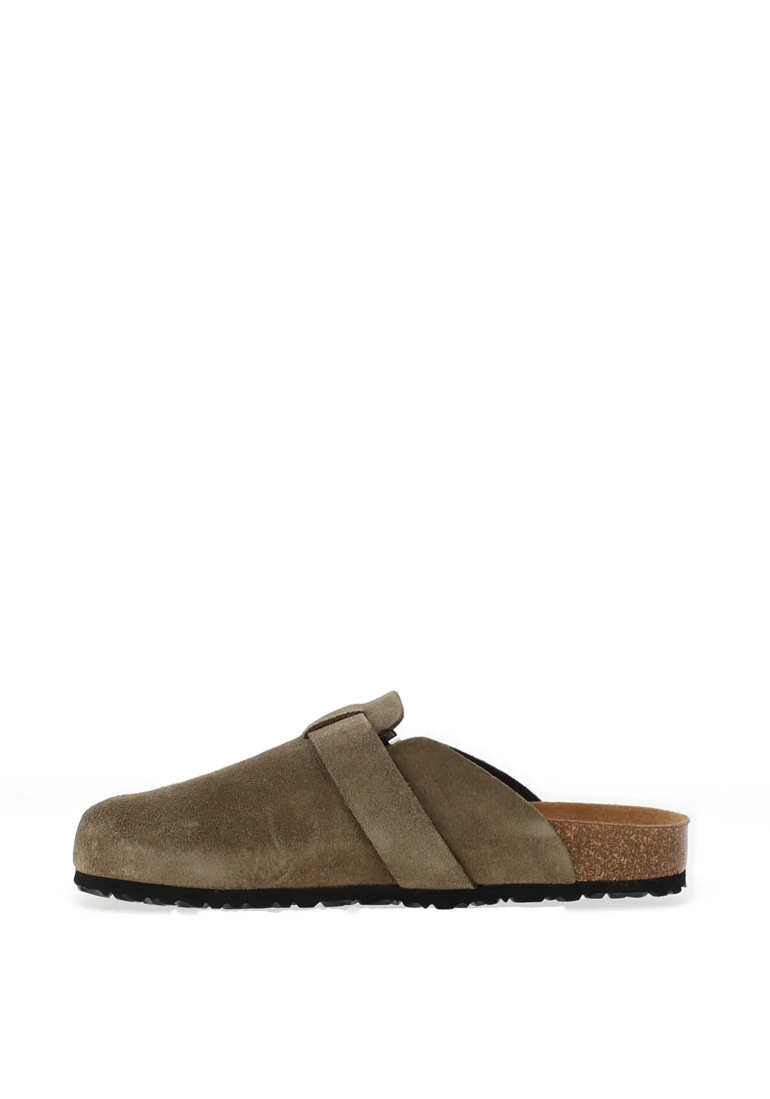 Tamaris Suede Buckled Clogs, Green