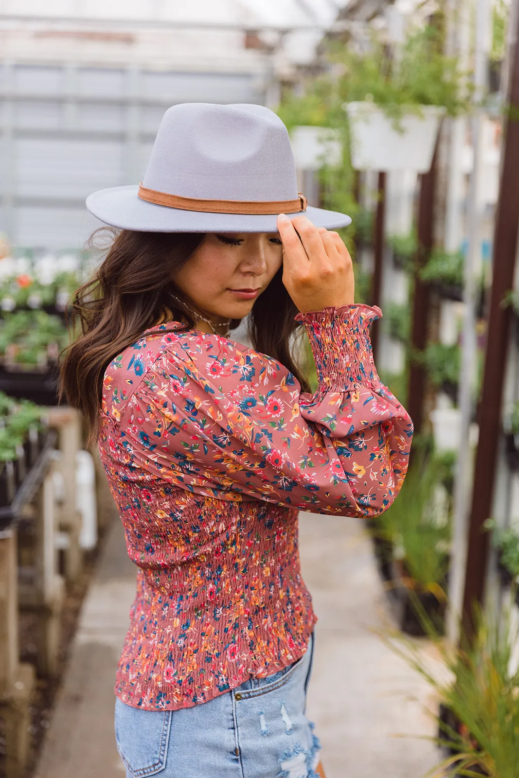 Tarynn Square Neck Floral Print Top