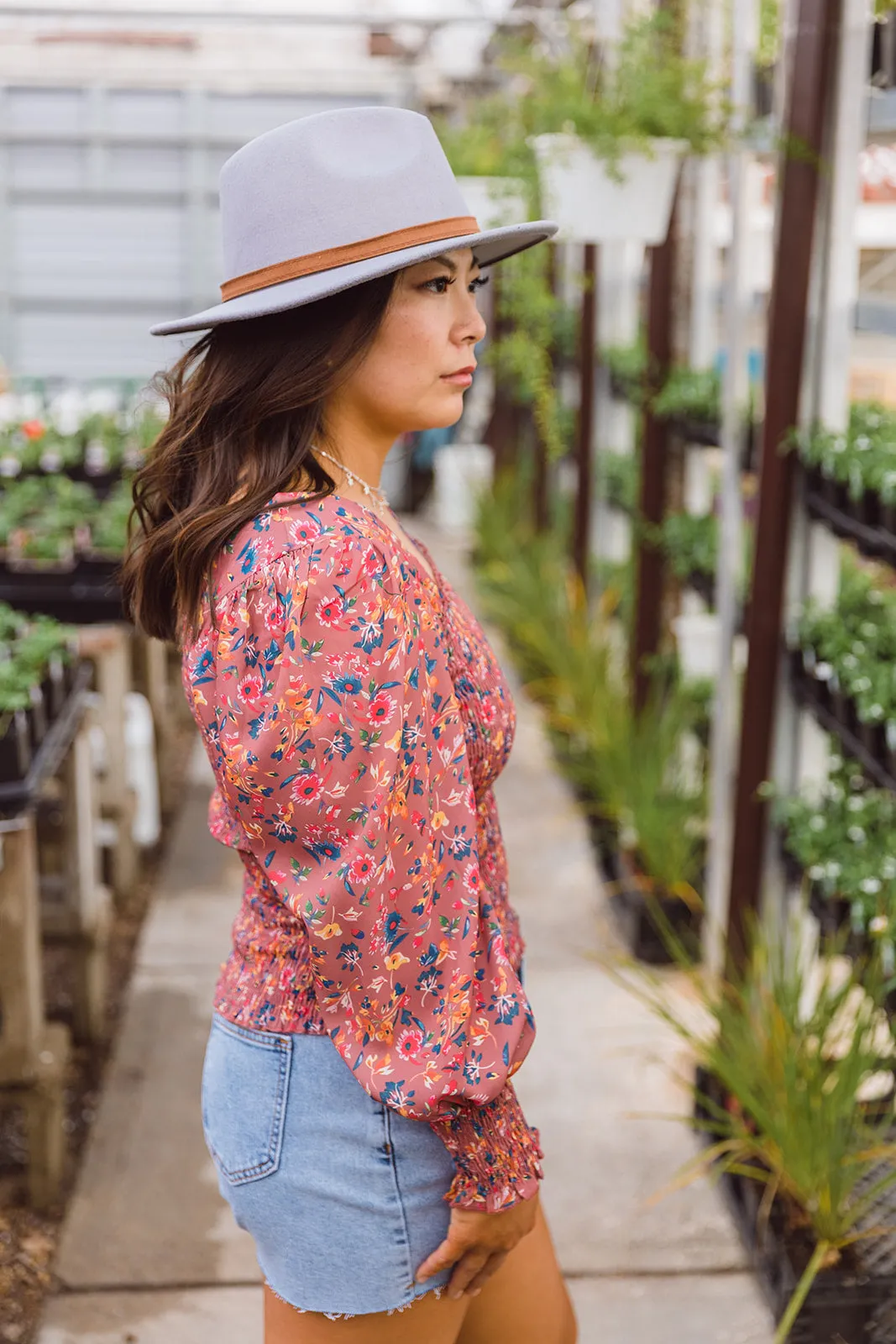 Tarynn Square Neck Floral Print Top