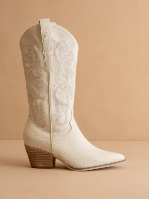 The Amaya | Ivory Classic Western Boot