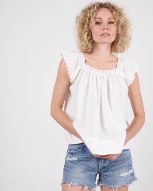 the eyelet keepsake tank - white white