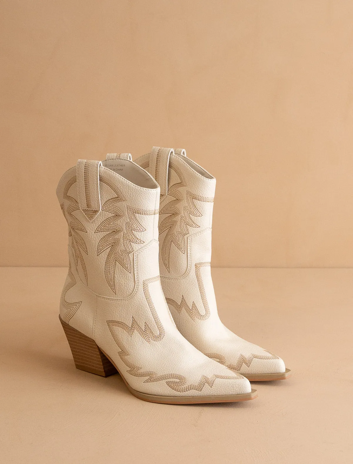The Nantes | Beige Western embroidered cowboy boot