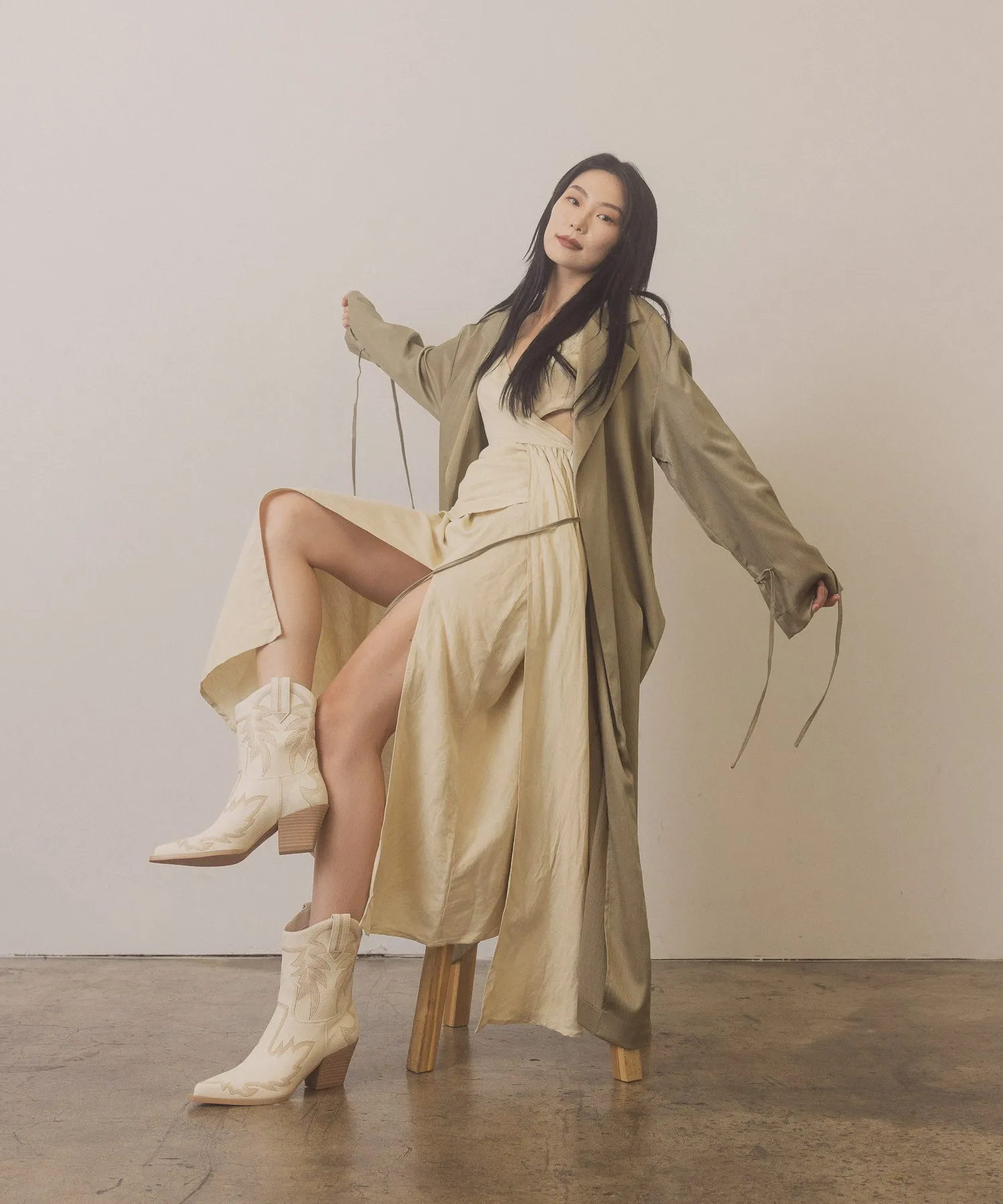 The Nantes | Beige Western embroidered cowboy boot