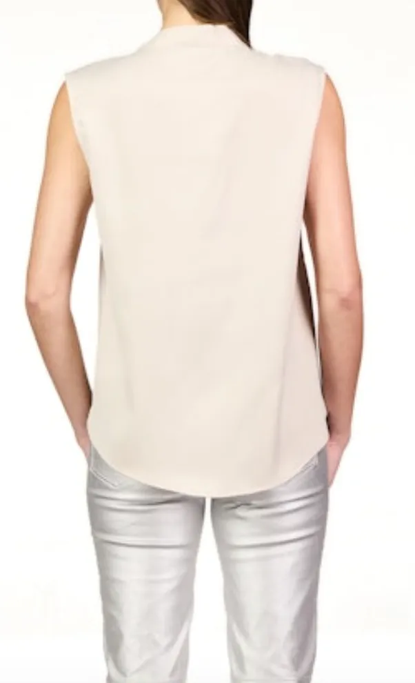 Tie Neck Satin Shell