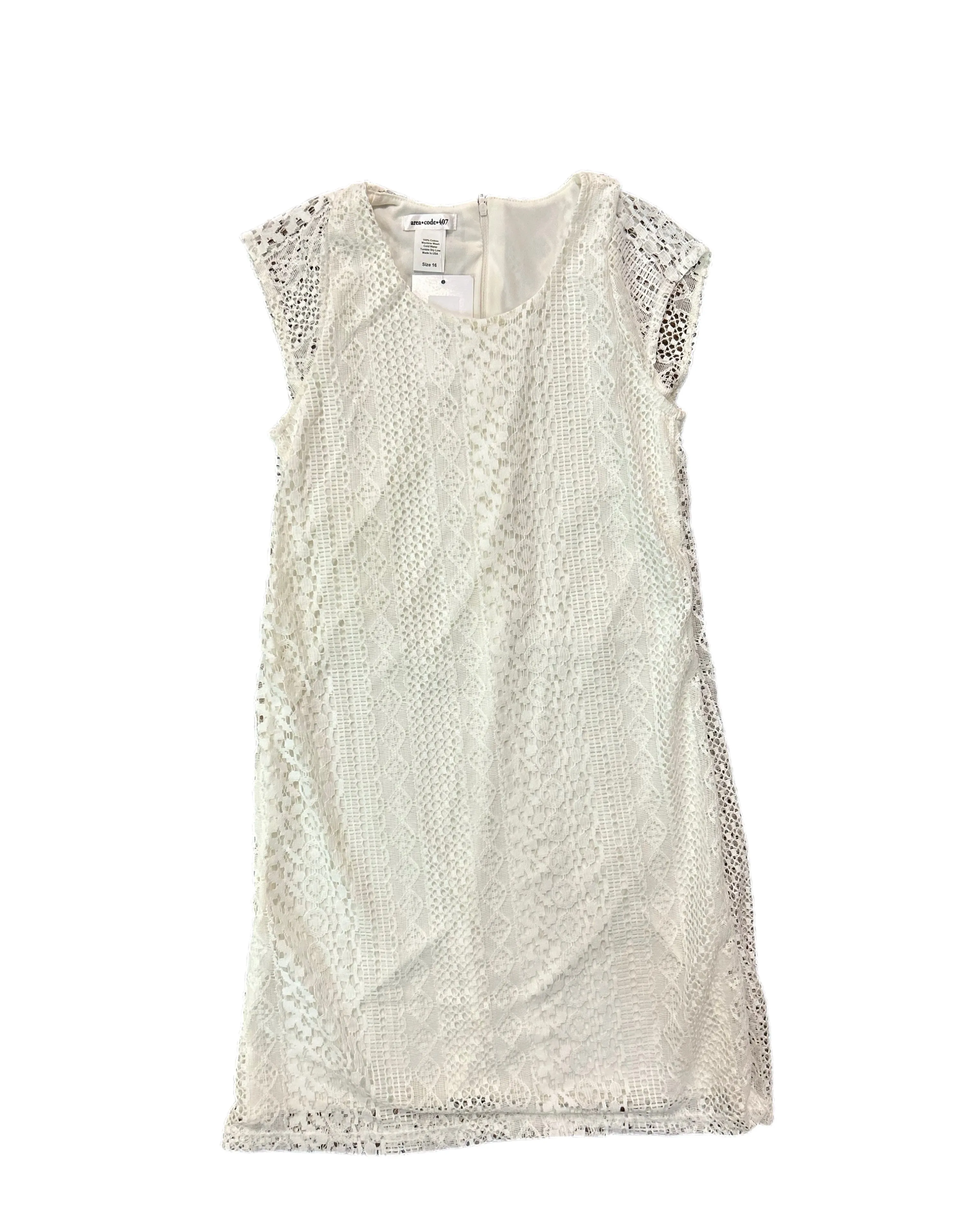 TWEEN WHITE CROCHET DRESS