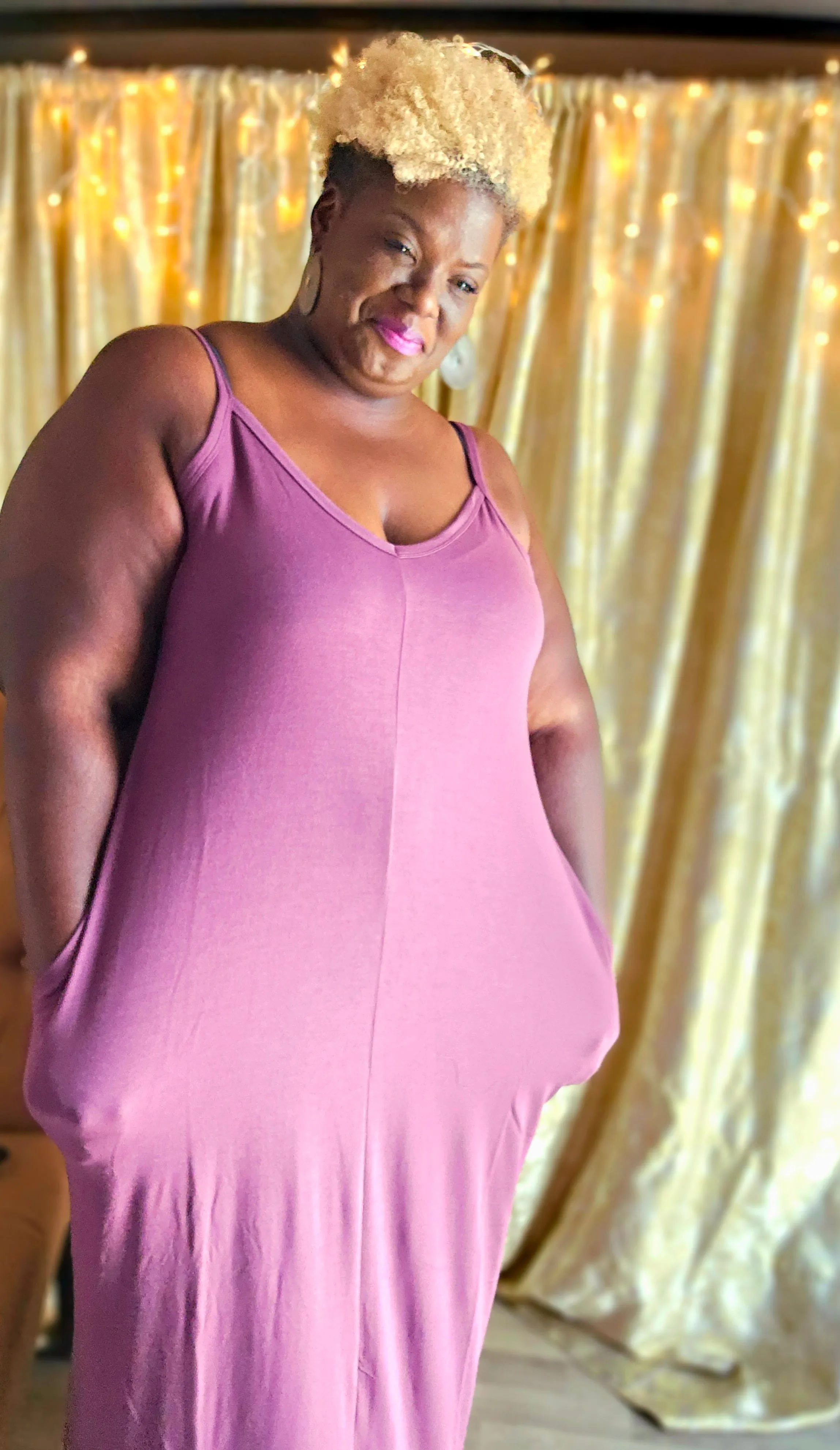 V-Neck Plus Maxi Dress