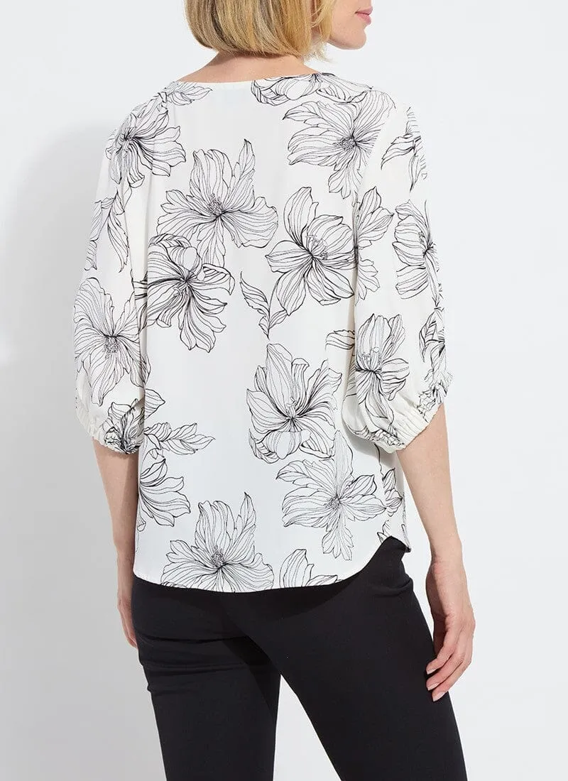 Veda Boat Neck Balloon Sleeve Blouse