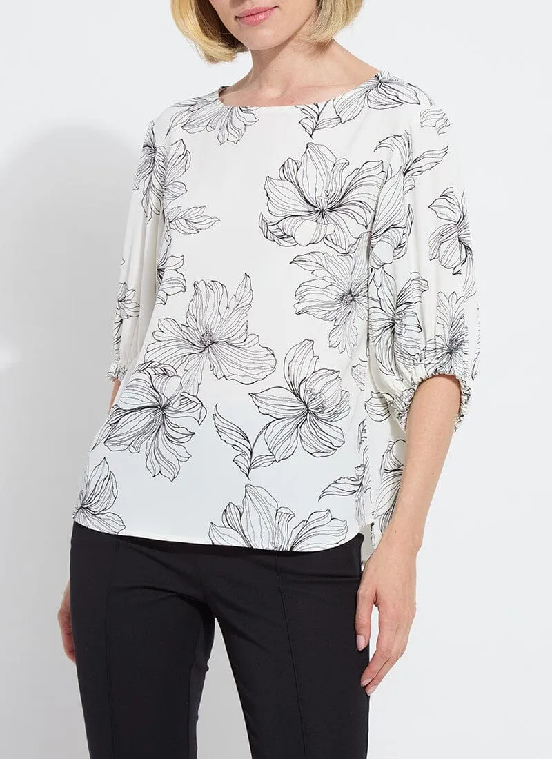 Veda Boat Neck Balloon Sleeve Blouse