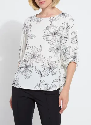 Veda Boat Neck Balloon Sleeve Blouse