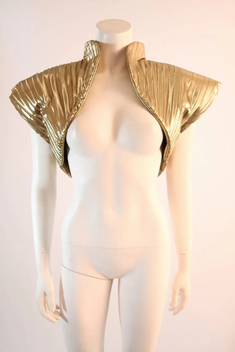 VICKY TIEL Black Velvet and Gold Cleopatra Gown with Bolero