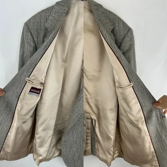 Vintage Haggar Grey Tweed Oversized Boyfriend Blazer