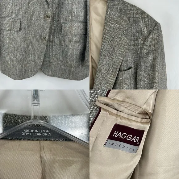 Vintage Haggar Grey Tweed Oversized Boyfriend Blazer