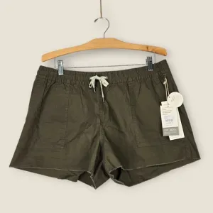Vuori Womens XL Vintage Ripstop Shorts Raw Hem Organic Cotton Oregano Green NEW
