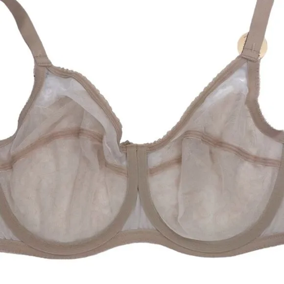 Wacoal 855186 Retro Chic Full Figure Underwire Lace Bra in Toast Size 46DD NEW