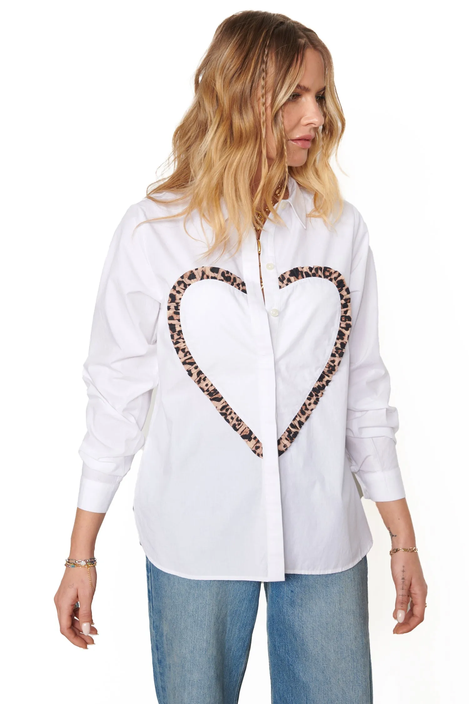 White Heart Frill Shirt
