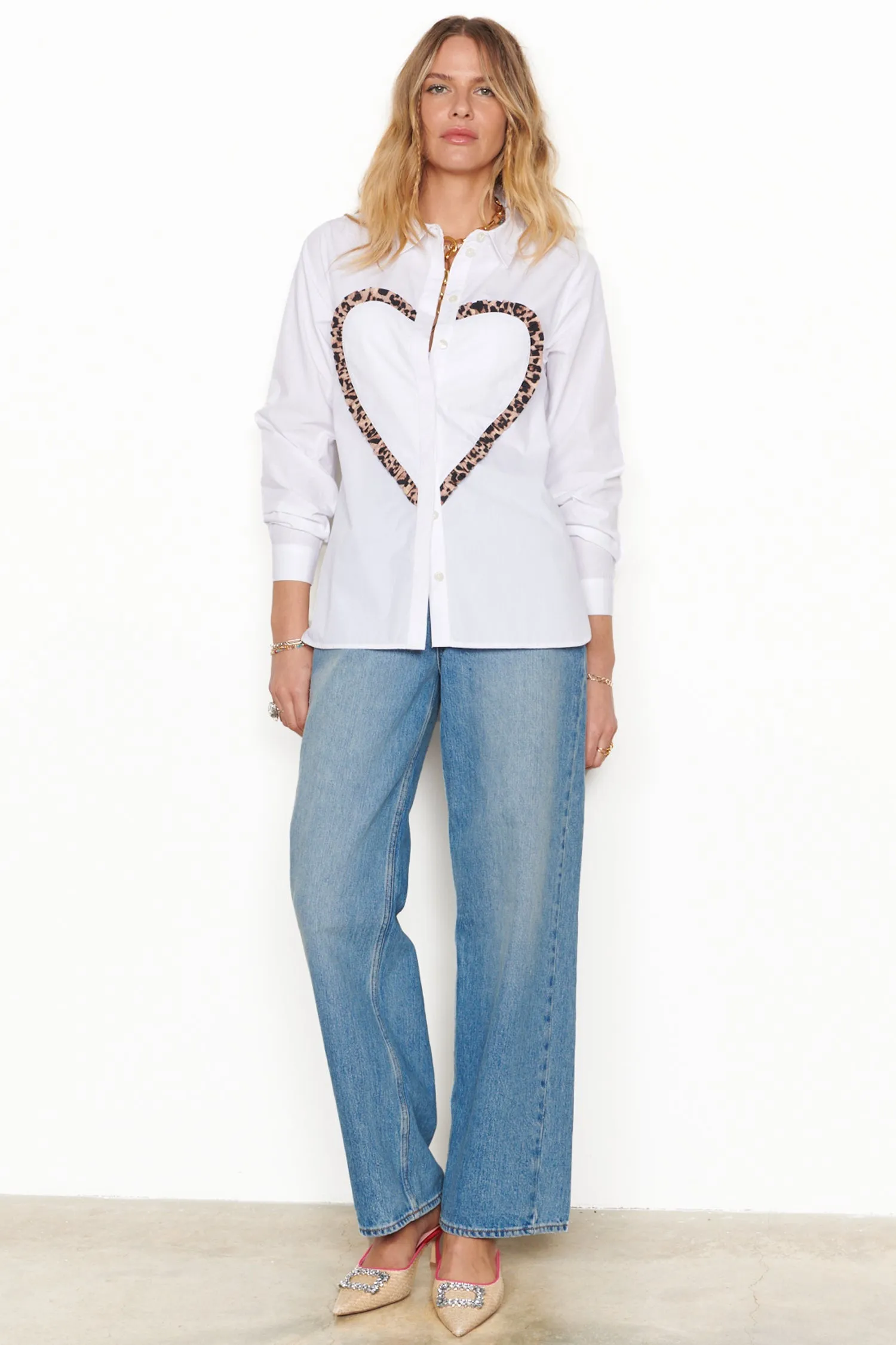 White Heart Frill Shirt