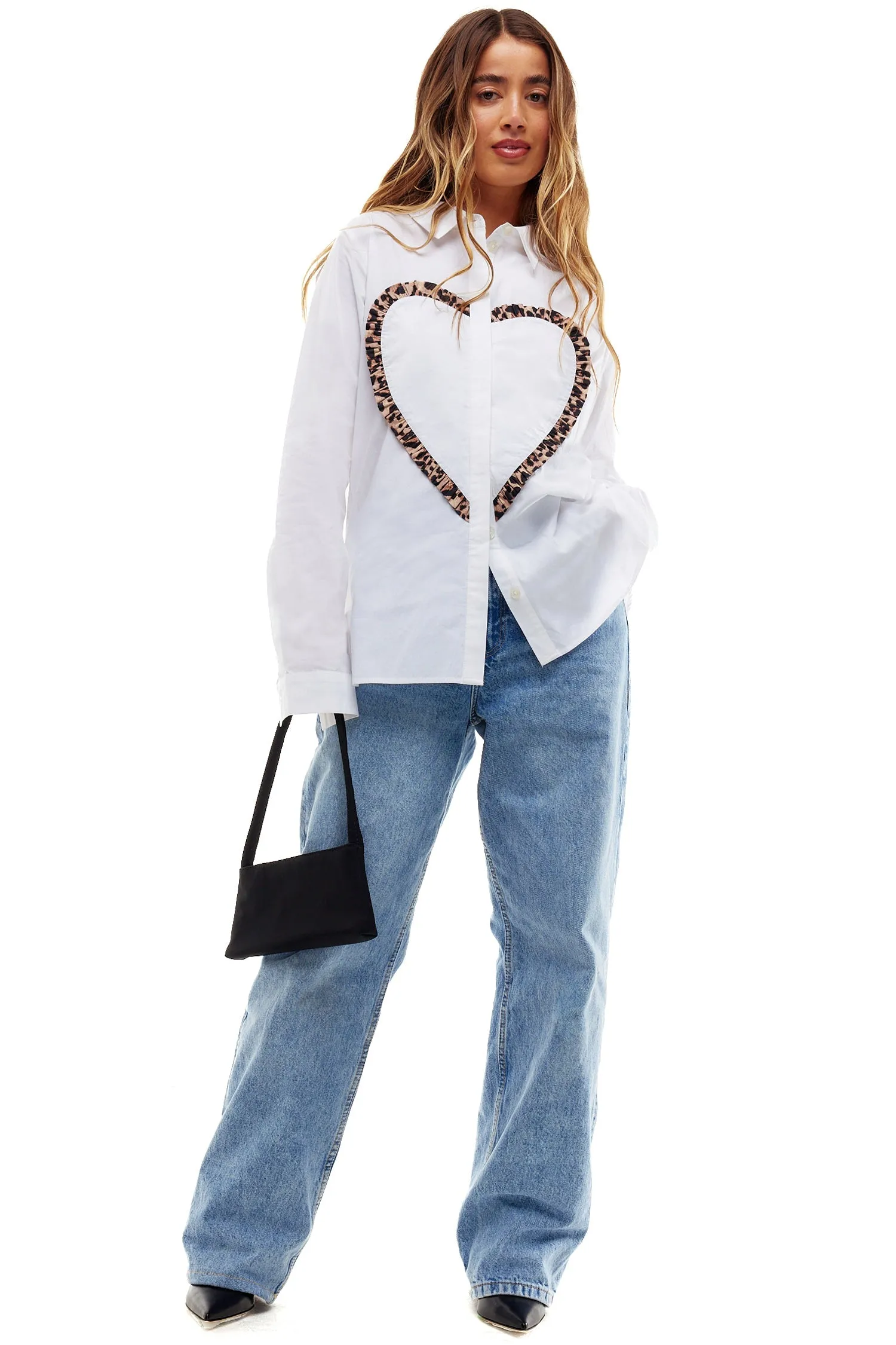 White Heart Frill Shirt
