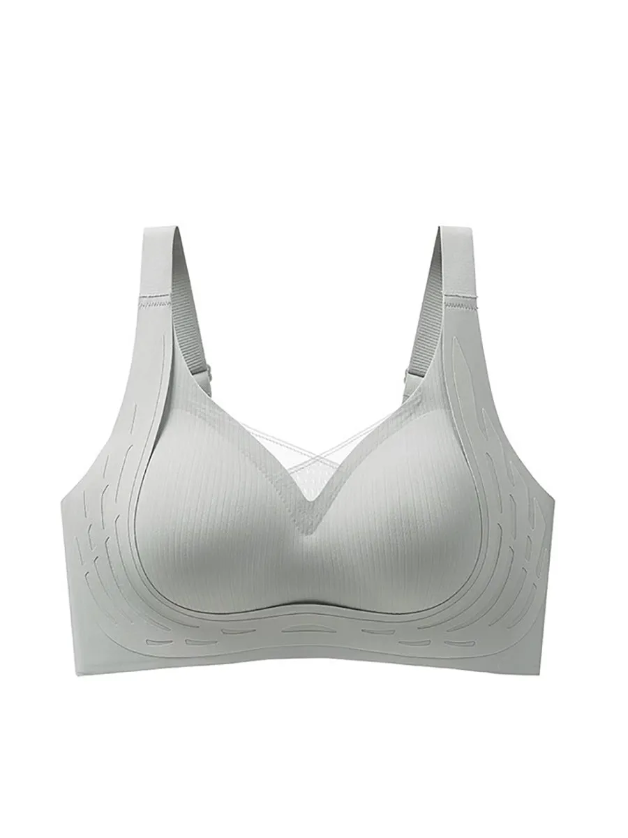 Women Casual Seamless Solid Fixed Cup Bra