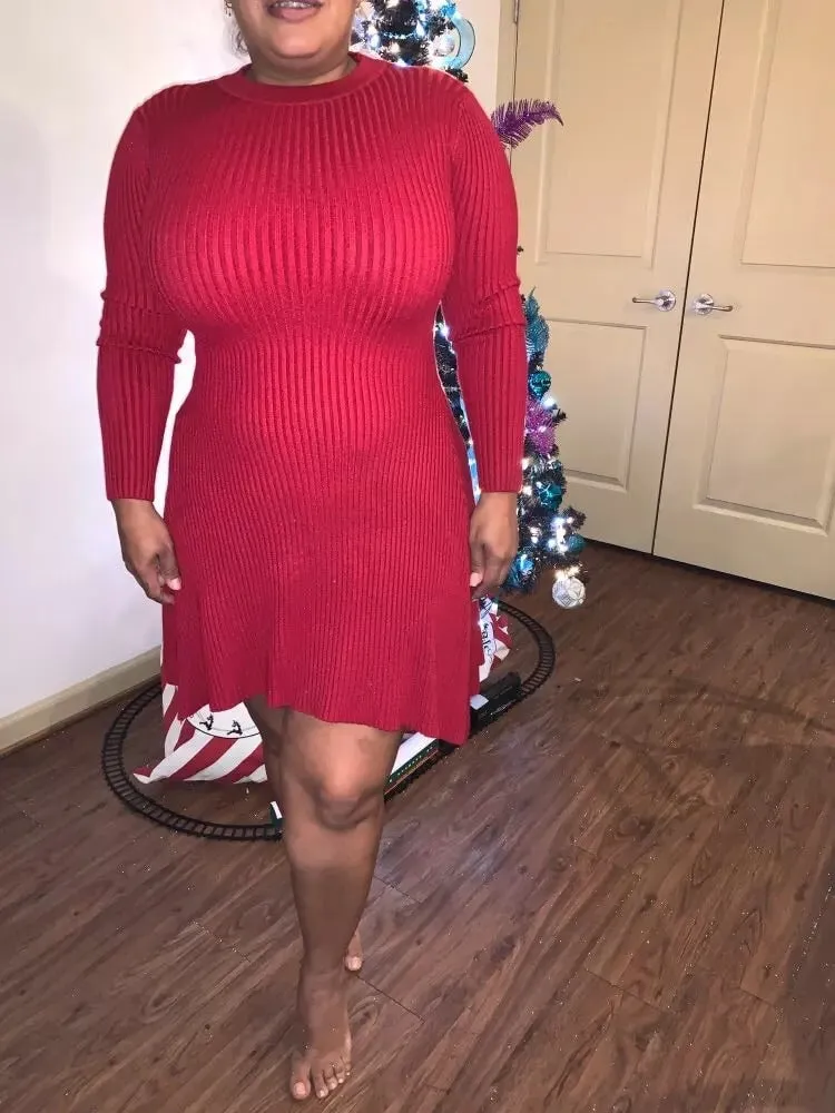 Women Long Sleeve Sweater Dress