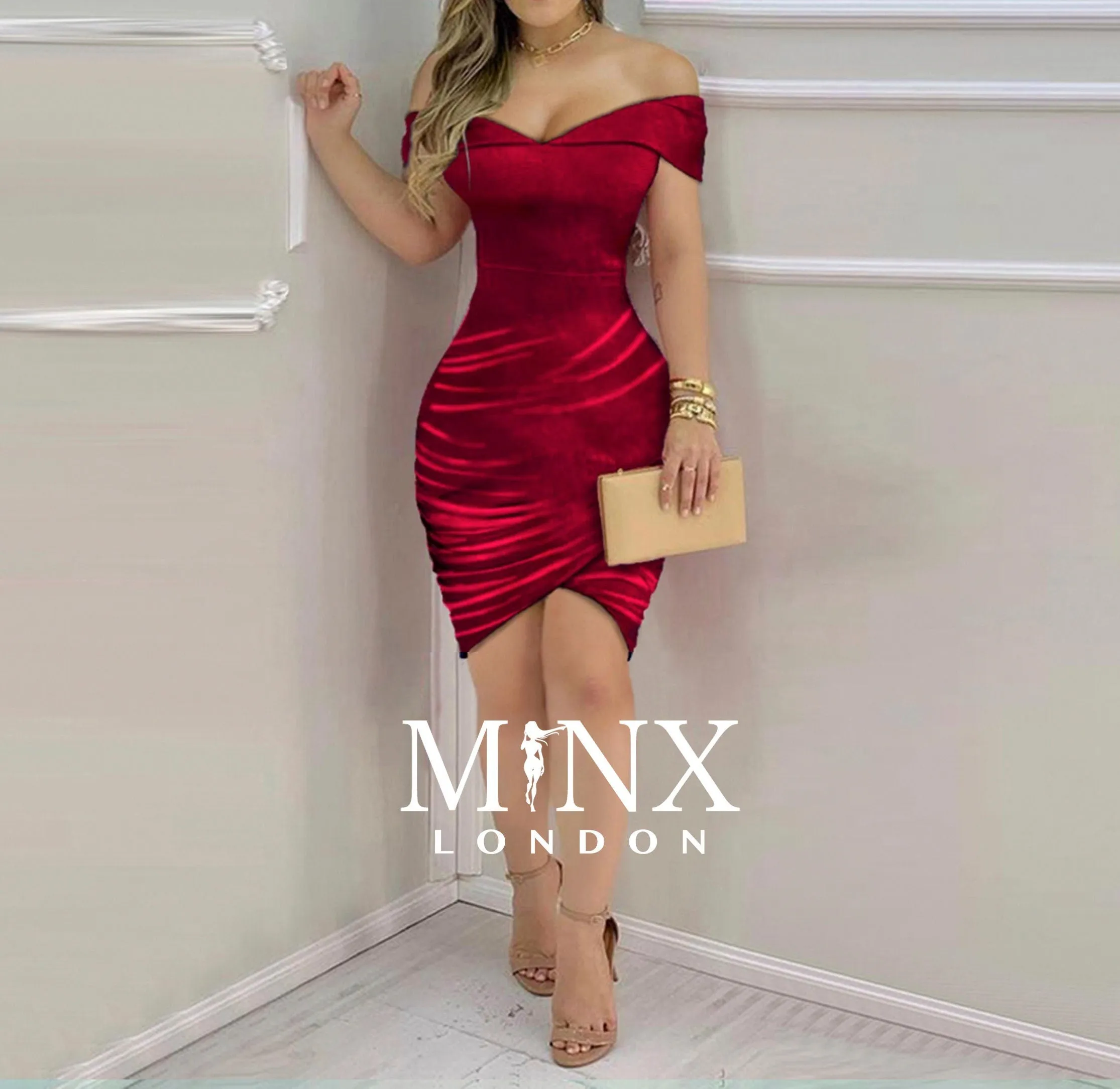 Womens Dress | Velvet Dress | Womens Red Dress | Red Dress | Evening Dress