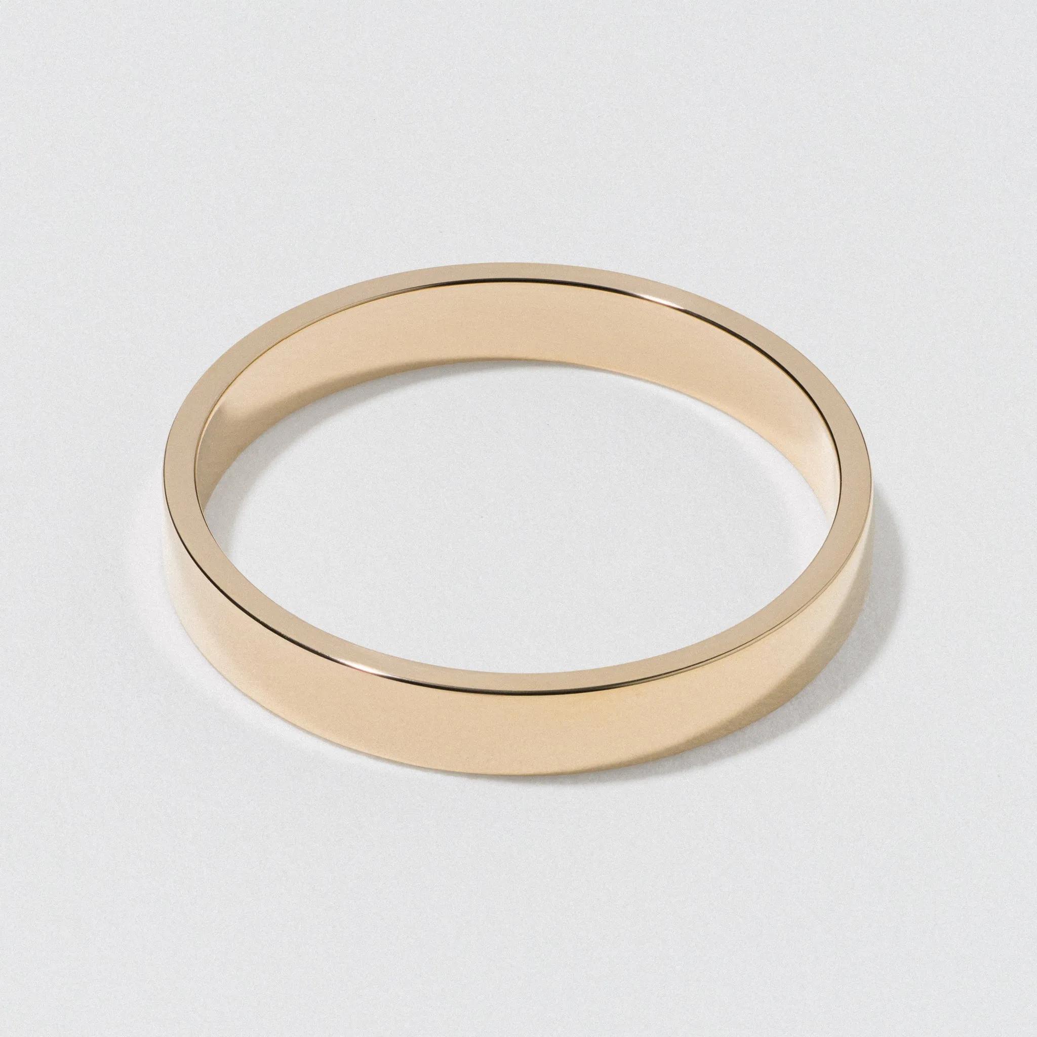 Yellow Gold Flat Wedding Band - Polished 3mm