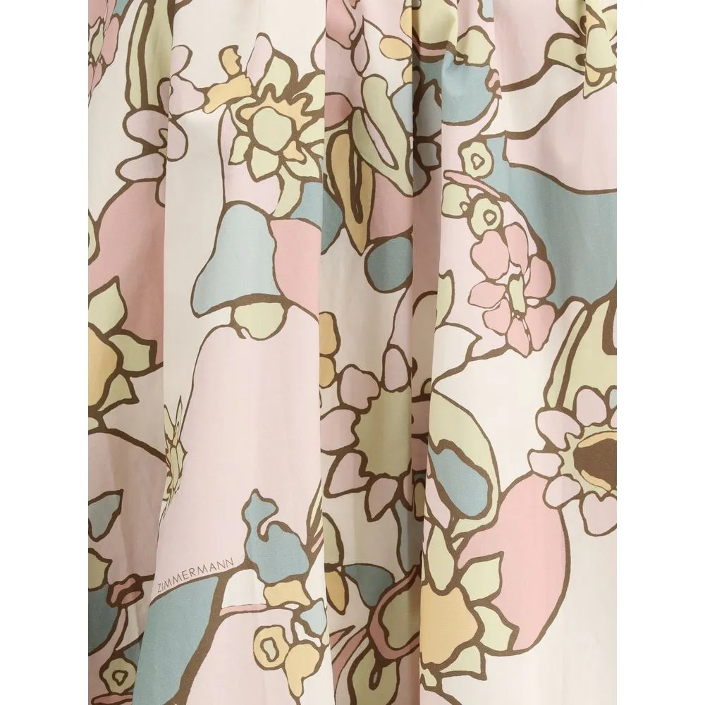 ZIMMERMANN The Maxine Women Multicolor Dress Fabric Floral Print Sundress Size 1